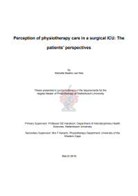 Perception of physiotherapy care in a surgical ICU: The patients’ perspectives