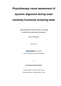 Physiotherapy visual assessment of dynamic alignment during lower extremity functional screening tests