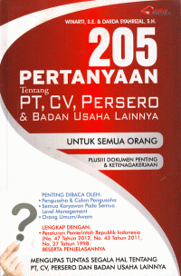 205 Pertanyaan Tentang PT, CV, Persero dan Badan Usaha Lainnya