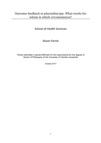 Outcome feedback in physiotherapy: What works for whom in which circumstances?