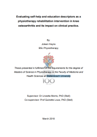 Image of Evaluating self-help and education descriptors as a physiotherapy rehabilitation intervention in knee osteoarthritis and its impact on clinical practice.