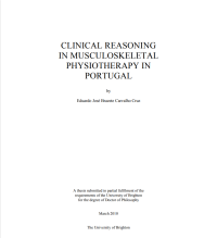 CLINICAL REASONING IN MUSCULOSKELETAL PHYSIOTHERAPY IN PORTUGAL