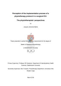 Perception of the implementation process of a physiotherapy protocol in a surgical ICU: The physiotherapists’ perspectives