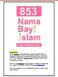 853 Nama Bayi Islam