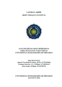 Analisis Kesalahan Berbahasa pada Penulisan Surat Dinas Universitas Muhammadiyah Sidoarjo