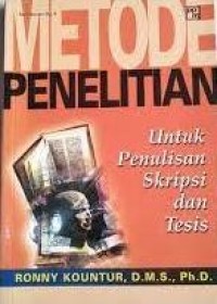 Image of Metode Penelitian : Untuk Penulisan Skripsi dan Tesis