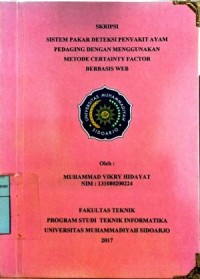 Sistem Pakar Deteksi Penyakit Ayam Pedaging dengan Menggunakan Metode Certainty Factor Berbasis Web