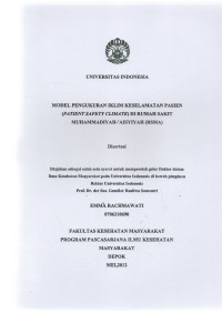 MODEL PENGUKURAN IKLIM KESELAMATAN PASIEN (PATTIENT SAFETY CLIMATE) DIRUMAH SAKIT MUHAMMADIYAH-'AISIYAH (RSMA)