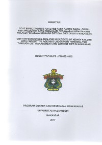 COST EFFECTIVENESS ANALYSIS PADA PASIEN GAGAL GINJAL USIA PRODUKTIF YANG MENJALANI PERAWATAN HEMODIALISIS MELALUI PENATALAKSANAAN DIET DAN DIET DI KOTA MAKASSAR