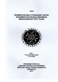 SEGMENTASI MULTI-PARAGRAF UNTUK DOKUMENTASI BAHASA INDONESIA MENGGUNAKAN TEXT TILING