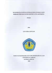 PENGEMBANGAN SISTEM INFORMASI REKAM MEDIS PASIEN BERBASIS WEB PADA KLINIK DOKTER CATUR ARIWIBOWO
