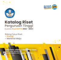 Katalog Riset Perguruan Tinggi Tahun 2022-2023 (Bidang Fokus: Energi dan Material Maju)