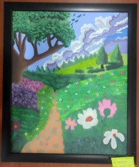 Image of Tepi Bukit yang Damai : Lukisan Yulvia Choirul Rahmayani