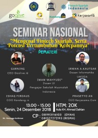 Image of Seminar Nasional Mengenal Fintech Syariah Serta Potensi Pertumbuhan Kedepannya