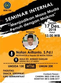 Image of SEMINAR INTERNAL MENJADIKAN MASA MUDA PENUH DENGAN MAKNA