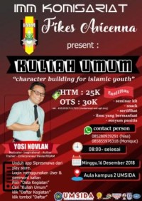 Image of IMM KOMISARIAT FIKES AVICENNA PRESENT : KULIAH UMUM CHARACTER BUILDING FOR ISLAMIC YOUTH
