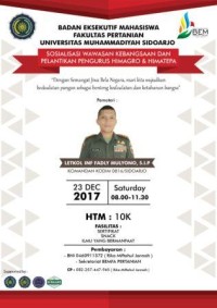 Image of SOSIALISASI WAWASAN KEBANGSAAN DAN PELANTIKAN PENGURUS HIMAGRO DAN HIMATEPA : DENGAN SEMANGAT JIWA BELA NEGARA, MARI KITA WUJUDKAN KEDAULATAN PANGAN SEBAGAI BENTENG KEDAULATAN  DAN KETAHANAN BANGSA