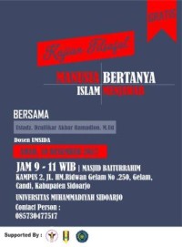 Image of KAJIAN FILSAFAT MANUSIA BERTANYA ISLAM MENJAWAB BERSAMA USTADZ DZULFIKAR AKBAR RAMADLON