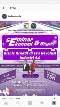 Image of SEMINAR EKONOMI DAN BISNIS : BISNIS KREATIF DI ERA REVOUSI INDUSTRI 4.0