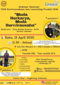 Image of Seminar Nasional UKM Kewirausahaan dan Launching Produk UKM  : Muda Berkarya Muda Berwirausaha