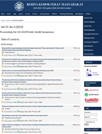 Proceedings the 5th UGM Public Health Symposium (Vol 35, No 4, 2019)