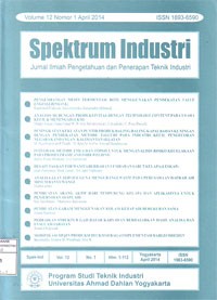 Spektrum Industri : Jurnal Ilmiah Pengetahuan dan Penerapan Teknik Industri