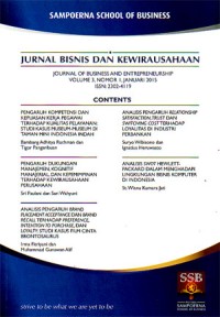 Jurnal Bisnis dan Kewirausahaan = Journal of Business and Entrepreneurship